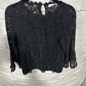 Elegant Promesa Black Lace Top size L
